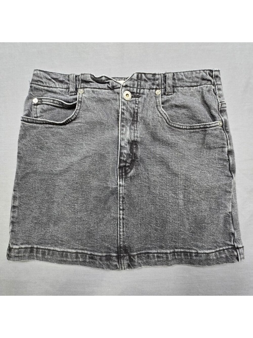 We The Free Womens Size 29 Denim Mini Skirt Black High-Waist